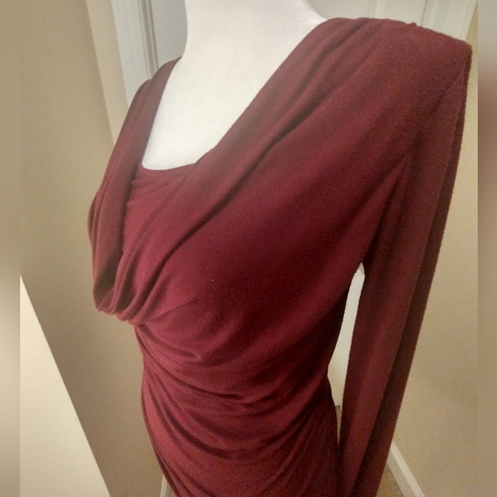 CAbi Raspberry Wrap Top With Ruched Sides - Picture 2 of 9